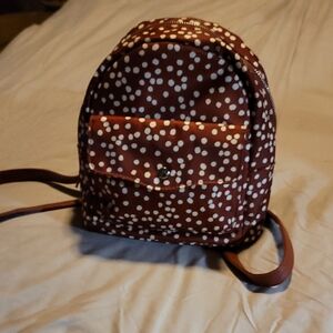 Brown Polka Dot Backpack